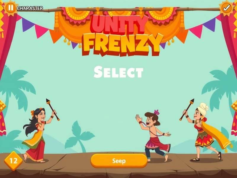Unity Frenzy gameplay screenshot showing action sequences